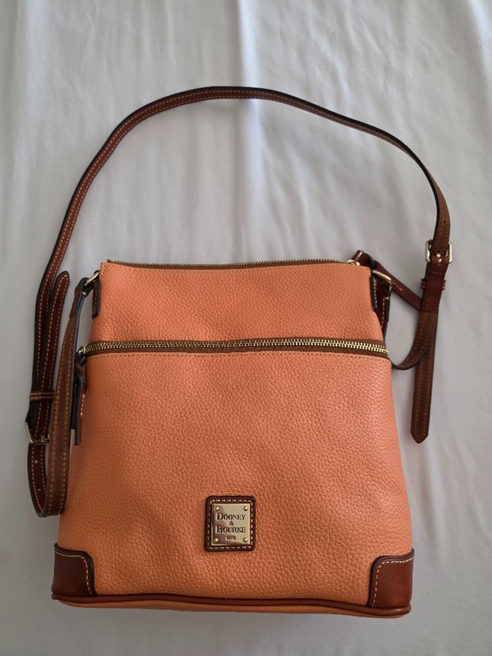 Dooney & Bourke Leather Crossbody Melon Coral Shoulder Bag